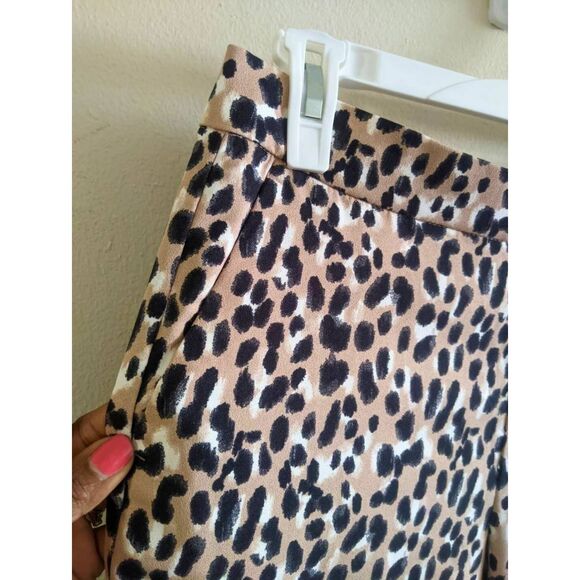 Banana Republic Hayden Pants Women’s Size 4 Beige Animal Print Tapered Ankle - Picture 9 of 12
